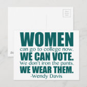 Vrouwenprotestcitaat Wendy Davis Briefkaart (Voorkant / Achterkant)