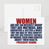 Vrouwenrechten Obama Quote Briefkaart (Voorkant / Achterkant)