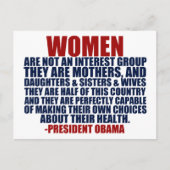 Vrouwenrechten Obama Quote Briefkaart (Voorkant)