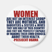 Vrouwenrechten Obama Quote Magneet (Voorkant)