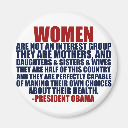 Vrouwenrechten Obama Quote Magneet (Voorkant)