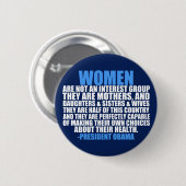 Vrouwenrechten Obama Quote Ronde Button 5,7 Cm (Voorkant /achterkant)