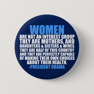 Vrouwenrechten Obama Quote Ronde Button 5,7 Cm