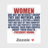 Vrouwenrechten Obama Quote Sticker (Vel)