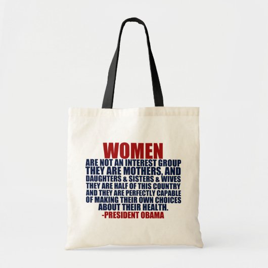 Vrouwenrechten Obama Quote Tote Bag (Voorkant)