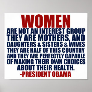 Vrouwenrechten Pro Choice Obama Quote Poster
