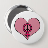Vrouwenrechten protesteren Heart Feminist Round Bu Ronde Button 4,0 Cm (Voorkant /achterkant)