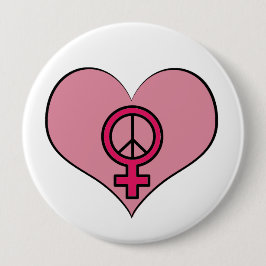Vrouwenrechten protesteren Heart Feminist Round Bu Ronde Button 4,0 Cm