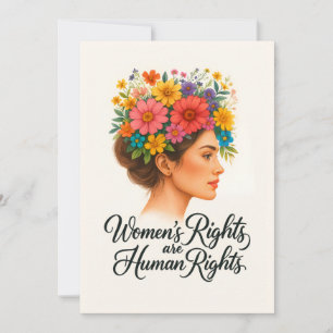 Vrouwenrechten zijn mensenrechten Floral Empowerme Bedankkaart