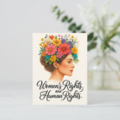 Vrouwenrechten zijn mensenrechten Floral Empowerme Briefkaart (Staand voorkant)