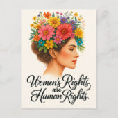 Vrouwenrechten zijn mensenrechten Floral Empowerme Briefkaart (Voorkant)