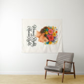 Vrouwenrechten zijn mensenrechten Floral Empowerme Wandkleed (In Situ (horizontaal))