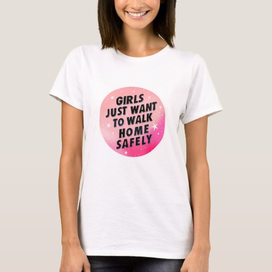 Vrouwenrechtenactivisme roze citaat t-shirt (Voorkant)