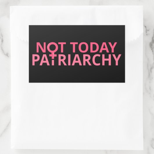 Vrouwenrechtenfeministe - vandaag niet, patriarchi rechthoekige sticker (Tas)