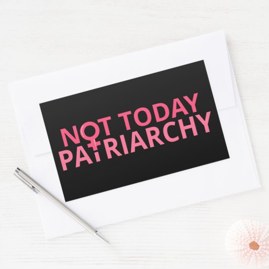 Vrouwenrechtenfeministe - vandaag niet, patriarchi rechthoekige sticker (Envelop)