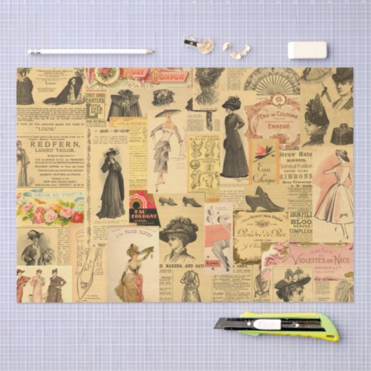  vrouwenreclame Shabby Chic Decoupage Tissuepapier (Craft)