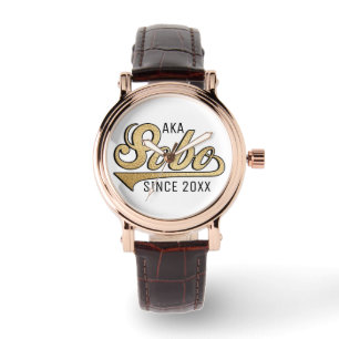 Vrouwenriem met leder bekijken Sobo/oma Horloge