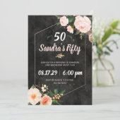 Vrouwenroze Roos Uitnodiging (Staand voorkant)