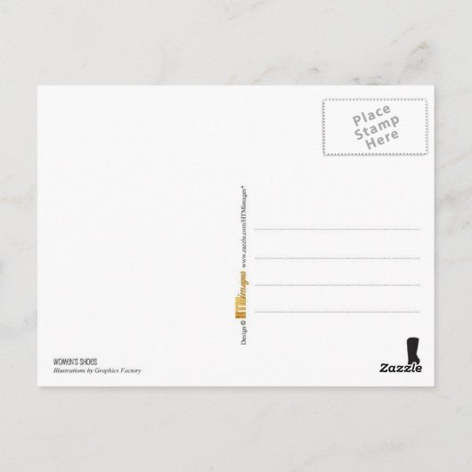 Vrouwenschoenen Briefkaart (Achterkant)