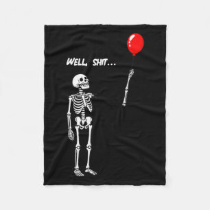 Vrouwenskelet Verloren Ballon Grappige Donkere Hum Fleece Deken