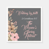 Vrouwenspringretraite Wildflower Roze Christelijk Servet (Voorkant)