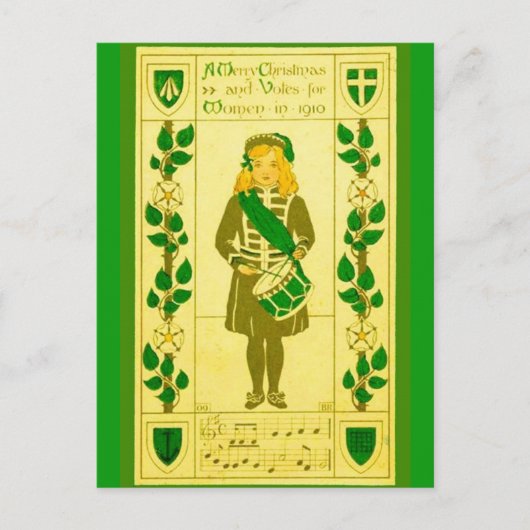 Vrouwenstemrecht: Kerstmis 1910 Ierland Feestdagenkaart (Voorkant)