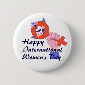 Vrouwensymbool Fijne Internationale Vrouwendag Ronde Button 5,7 Cm (Voorkant)