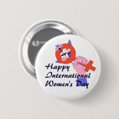 Vrouwensymbool Fijne Internationale Vrouwendag Ronde Button 5,7 Cm (Voorkant /achterkant)