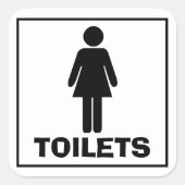 VROUWENtoiletten Vierkante Sticker (Voorkant)