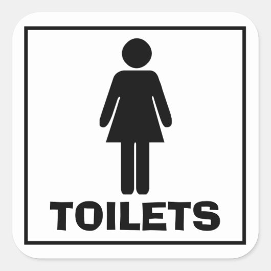 VROUWENtoiletten Vierkante Sticker (Voorkant)