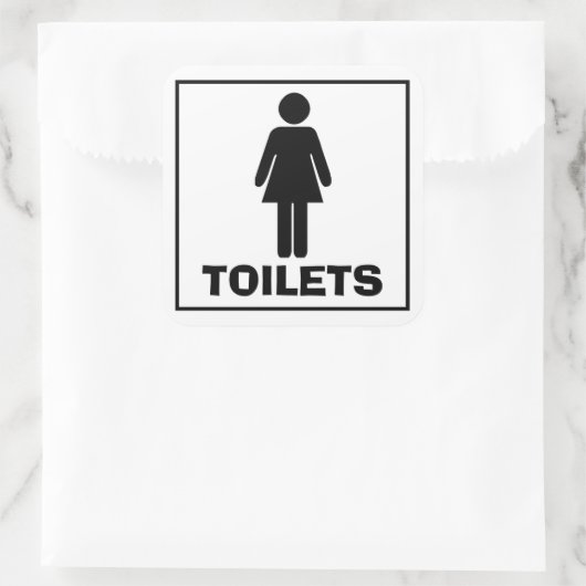 VROUWENtoiletten Vierkante Sticker (Tas)