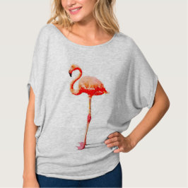 Vrouwentop: Roze Waterverf Flamingo T-shirt
