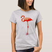 Vrouwentop: Roze Waterverf Flamingo T-shirt (Voorkant)