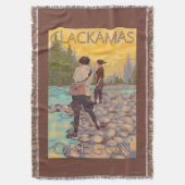 Vrouwenvisserij - Clackamas, Oregon Deken (Voorkant Verticaal)