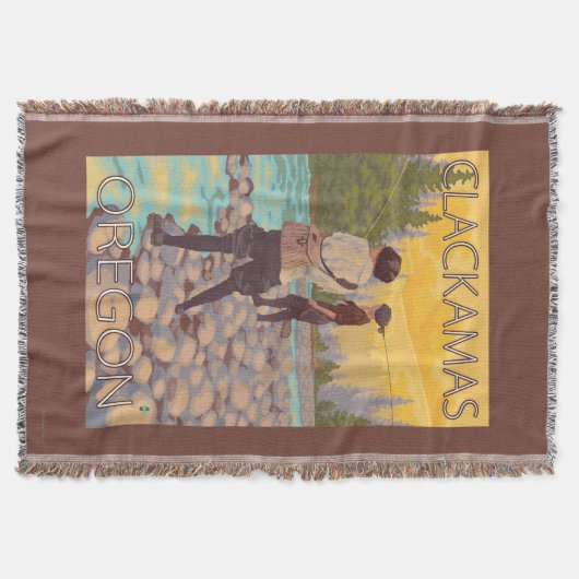 Vrouwenvisserij - Clackamas, Oregon Deken (Voorkant)