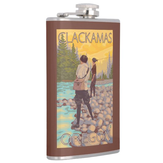 Vrouwenvisserij - Clackamas, Oregon Heupfles (Rechts)