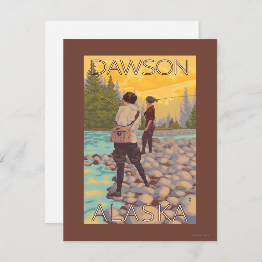 Vrouwenvisserij - Dawson, Alaska Briefkaart (Voorkant / Achterkant)