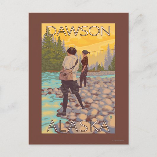 Vrouwenvisserij - Dawson, Alaska Briefkaart (Voorkant)