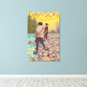 Vrouwenvisserij - Dawson, Alaska Canvas Afdruk (Insitu (Houten vloer))