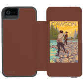 Vrouwenvisserij - Dawson, Alaska Incipio iPhone Portemonnee Hoesje (Agenda Open)