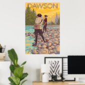 Vrouwenvisserij - Dawson, Alaska Poster (Thuiskantoor)