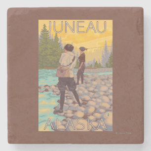 Vrouwenvisserij - Juneau, Alaska Stenen Onderzetter
