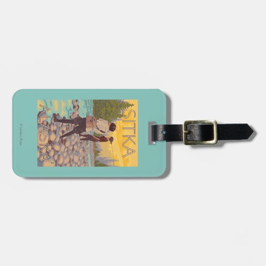 Vrouwenvisserij - Sitka, Alaska Bagagelabel (Voorkant horizontaal)