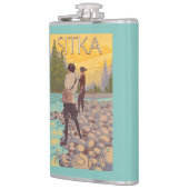 Vrouwenvisserij - Sitka, Alaska Heupfles (Links)