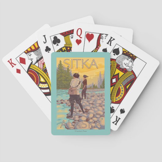 Vrouwenvisserij - Sitka, Alaska Pokerkaarten (Achterkant)