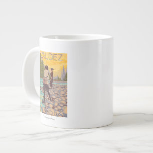 Vrouwenvisserij - Valdez, Alaska Grote Koffiekop