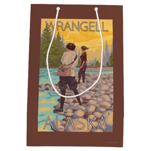 Vrouwenvisserij - Wrangell, Alaska Medium Cadeauzakje (Achterkant)