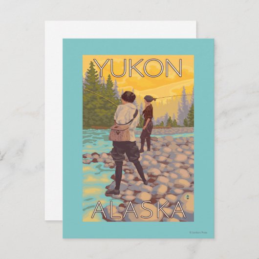 Vrouwenvisserij - Yukon, Alaska Briefkaart (Voorkant / Achterkant)
