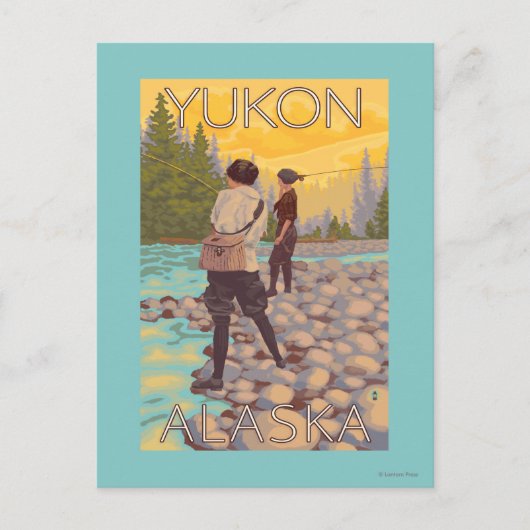 Vrouwenvisserij - Yukon, Alaska Briefkaart (Voorkant)