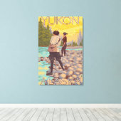 Vrouwenvisserij - Yukon, Alaska Canvas Afdruk (Insitu (Houten vloer))